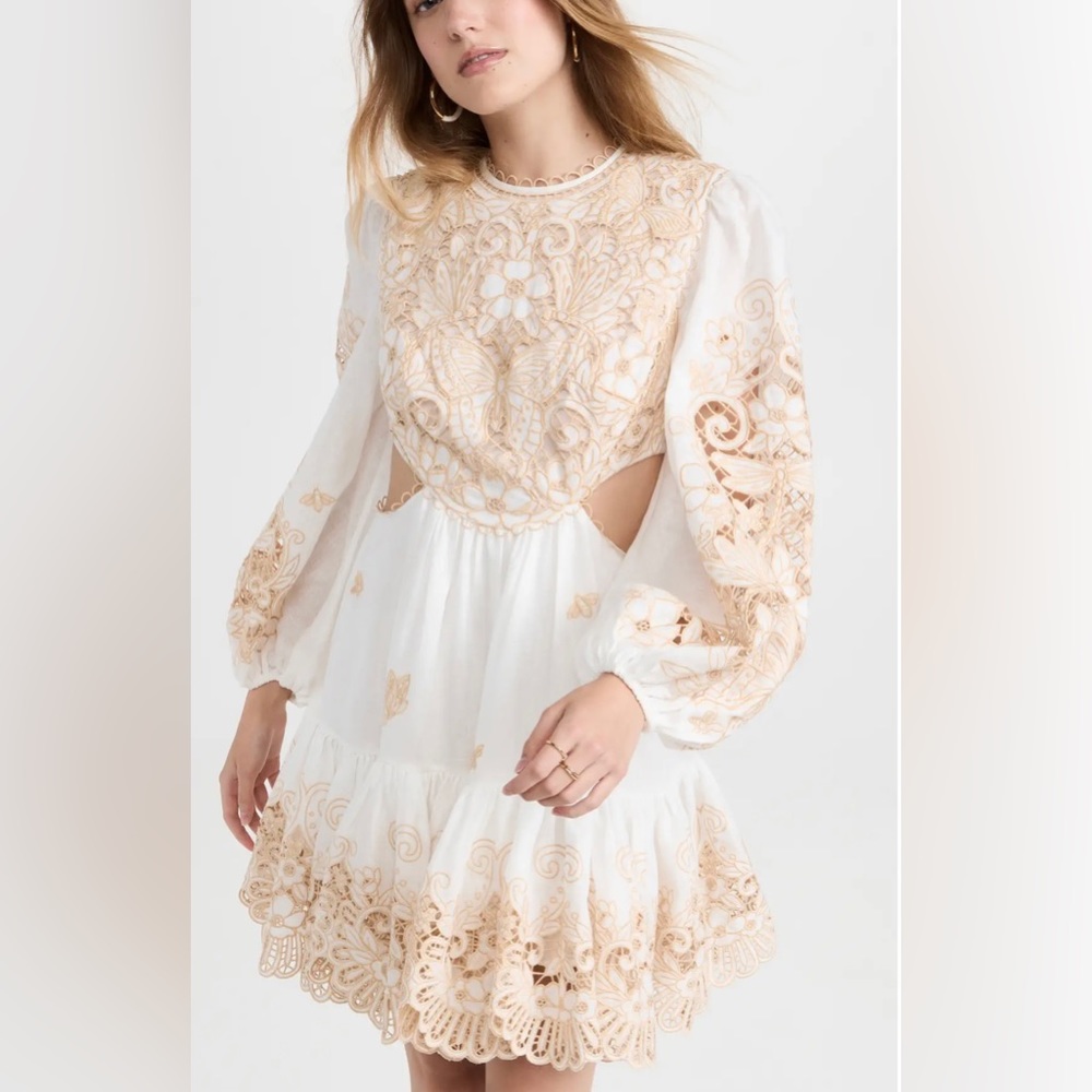 Zimmermann - Jeannie Embroidered Yoke Mini Dress